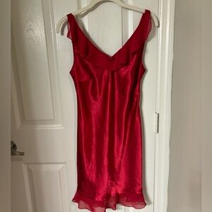 Slip style red dress